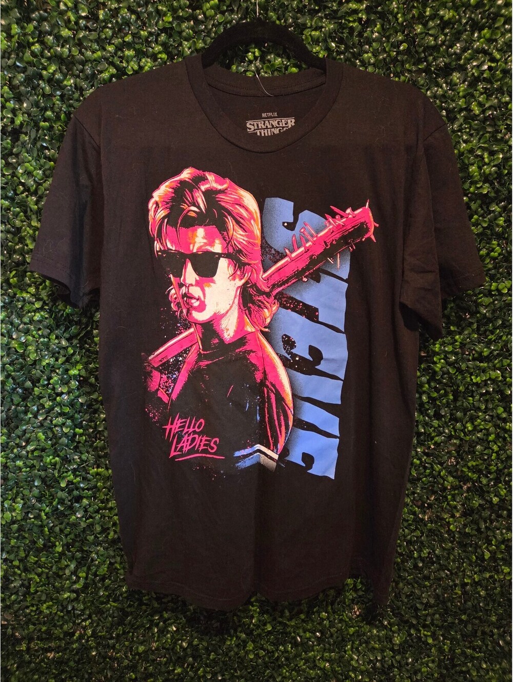 Stranger Things Black Graphic T-Shirt Medium